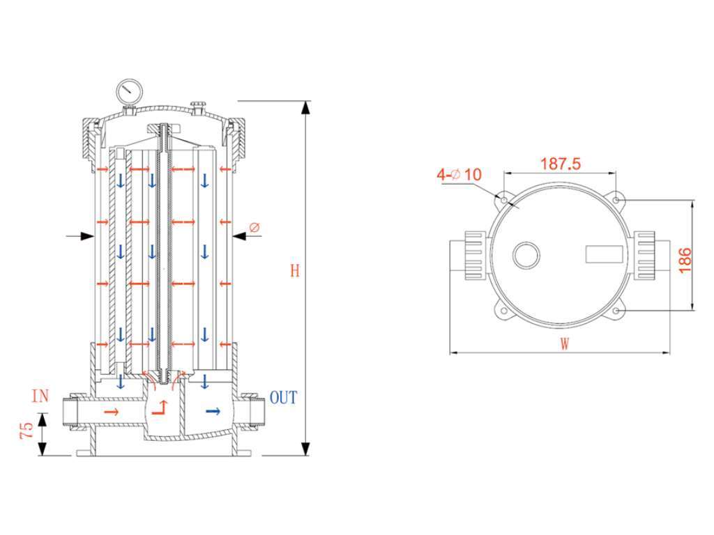 Корпус мультипатронного фильтра HPCF-5x20SL
